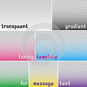 Transparent gradient toning template for text