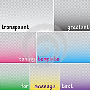 Transparent gradient toning template for text photo