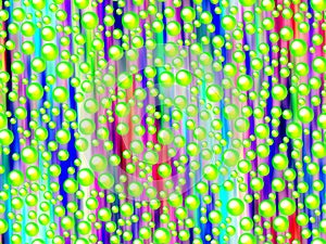 Transparent green bubbles and colorful background photo