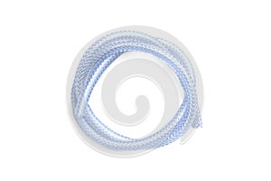 Transparent hose isolated on white background.