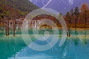 Transparent lake water