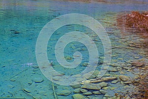 Transparent lake water