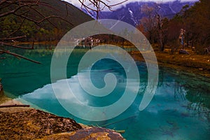 Transparent lake water