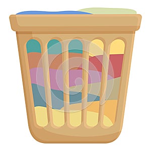 Transparent laundry box icon cartoon vector. Wash basket