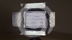 Transparent LED panel with light emitting diodes.