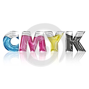 Transparent letters cmyk photo