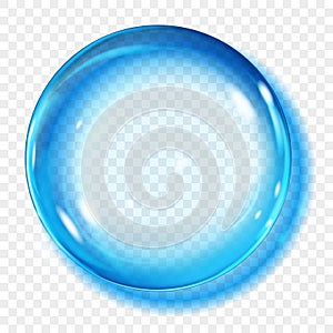 Transparent light blue sphere