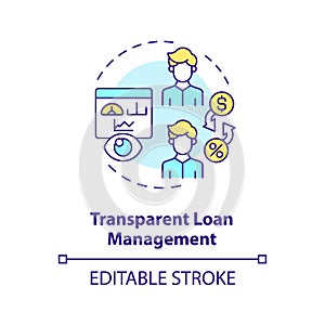 Transparent loan management multi color concept icon