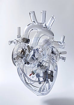 Transparent Mechanical Heart with Intricate Internal Components