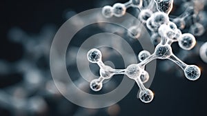 transparent molecular structure dark background