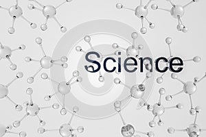 Transparent molecules over white, science