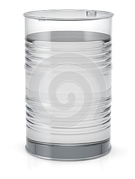 Transparent oil barrel with a transparent liquid