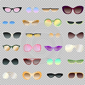 Transparent and opaque eyewear set for clipart