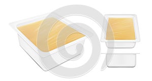 Transparent packaging with cheese