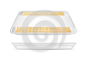 Transparent packaging with cheese slices