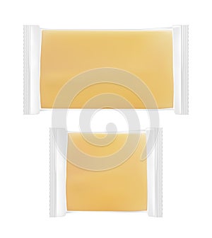 Transparent packaging with cheese
