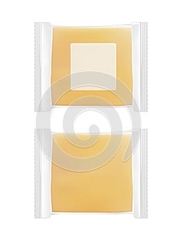 Transparent packaging with cheese