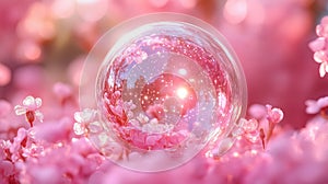Transparent pink bubble background