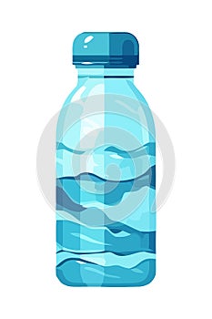 Transparent plastic bottle with purified drinking water