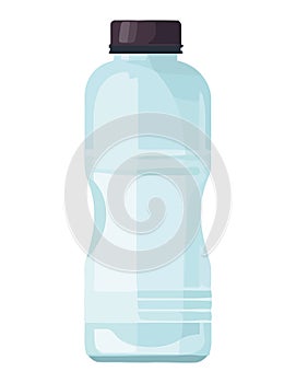 Transparent plastic bottle with purified drinking water