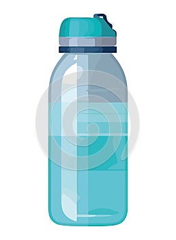 Transparent plastic bottle with refreshing purified water