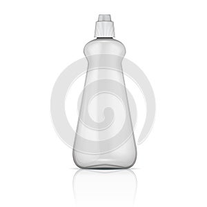 Transparent plastic bottle with riffle cap.