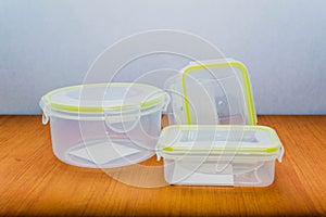 Transparent plastic container photo