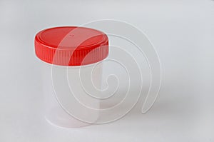 Transparent plastic container for urine