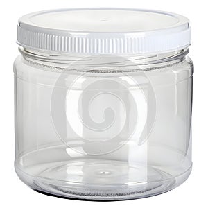 Transparent plastic jar with lid