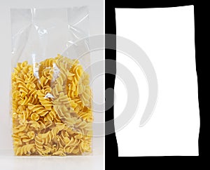 Transparent plastic pasta bag