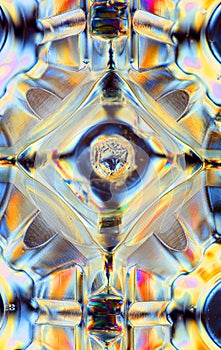 Transparent plastic in polarized light