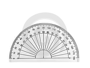 Transparent plastic protractor
