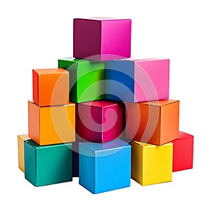 Transparent or PNG Image of a Stack of Colorful Boxes
