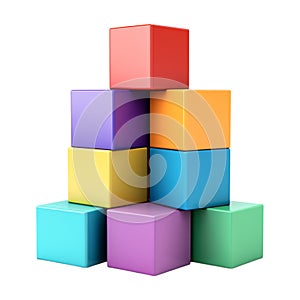 Transparent or PNG Image of a Stack of Colorful Boxes