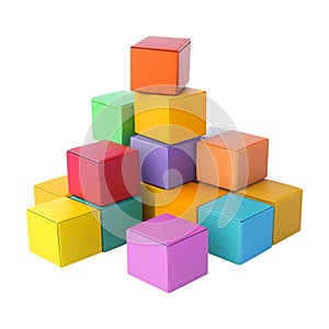 Transparent or PNG Image of a Stack of Colorful Boxes