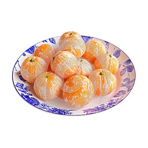 Transparent or PNG Image of Stack of Oranges in a Plate