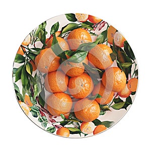 Transparent or PNG Image of Stack of Oranges in a Plate