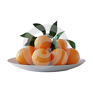 Transparent or PNG Image of Stack of Oranges in a Plate