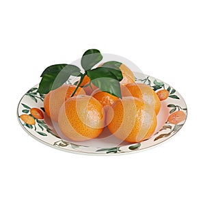 Transparent or PNG Image of Stack of Oranges in a Plate