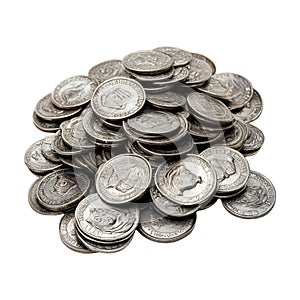 Transparent or PNG Image of Stack of Silver Coins