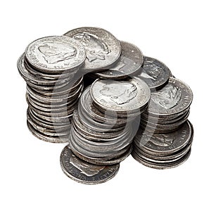 Transparent or PNG Image of Stack of Silver Coins
