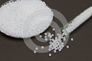 Transparent Polyethylene granules.Plastic granules. Plastic Raw material in pellets.High Density Polyethylene PE-HD.PE-LD