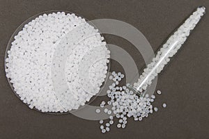 Transparent Polyethylene granules.Plastic granules. Plastic Raw material in pellets.High Density Polyethylene PE-HD.PE-LD