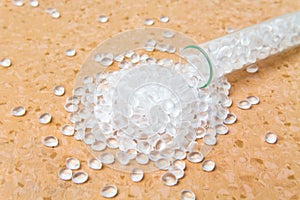 Transparent Polyethylene granules.Plastic pellets. Plastic Raw material PE-HD. PE-LD polymer. BPA FREE