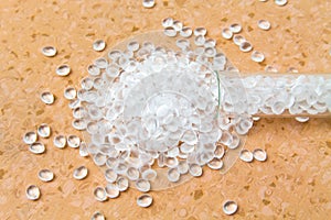 Transparent Polyethylene granules.Plastic pellets. Plastic Raw material PE-HD. PE-LD polymer. BPA FREE