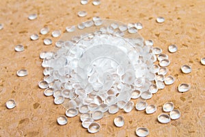 Transparent Polyethylene granules.Plastic pellets. Plastic Raw material PE-HD. PE-LD polymer. BPA FREE