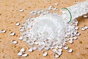 Transparent Polyethylene granules.Plastic pellets. Plastic Raw material PE-HD. PE-LD polymer. BPA FREE