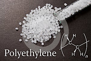 Transparent Polyethylene pellets.Polyethylene is a chemical formula. Plastic Raw material .Plastic granules