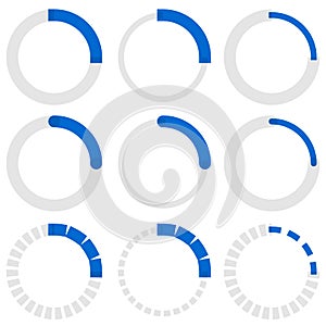 Transparent progress indicators. Preloaders, phase, step indicat