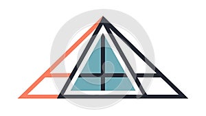 Transparent Pyramid Structure Geometric Icon Vector Design Generative AI